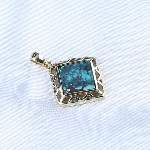 Natural Gemstone Turquoise Copper Pendant