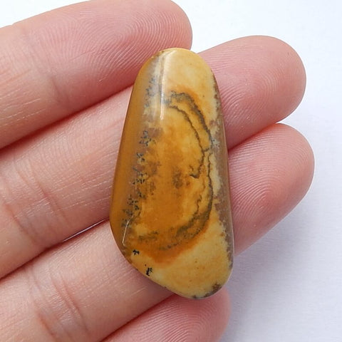 Natural Us Biggs Jasper Gemstone Cabochon, 33x16x5mm, 4.1g - MyGemGarden