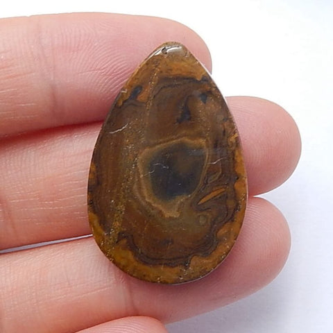 Natural Us Biggs Jasper Teardrop Gemstone Cabochon, 30x20x5mm, 4.2g - MyGemGarden
