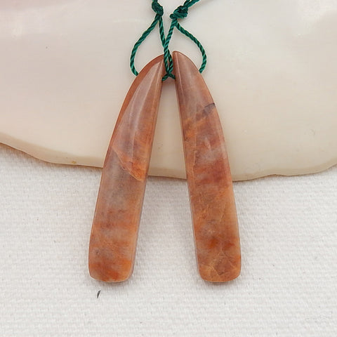 Sunstone Earrings Stone Pair, stone for earrings making, 40x8x4mm, 4.7g - MyGemGarden