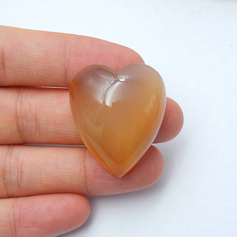 Natural Agate Gemstone Heart Cabochon, 30x25x11mm, 11.9g - MyGemGarden