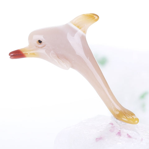 Carved dolphin Mookaite Jasper Gemstone Cabochon, 43x18x8mm, 4.48g - MyGemGarden