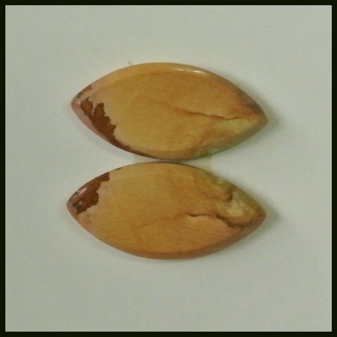Gift From Natural Mookaite Jasper Cabochon Pair 20x10x3mm ,2.6g - MyGemGarden
