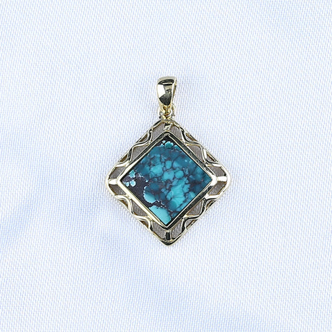 Natural Gemstone Turquoise Copper Pendant