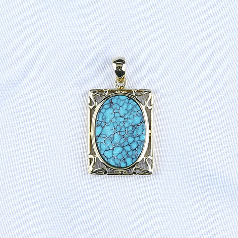 Natural Gemstone Turquoise Copper Pendant