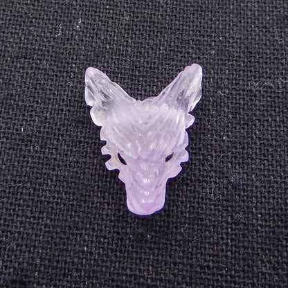 Natural Gemstones Hand-carved Wolf Head Pendant Beads 23mm (Customizable)
