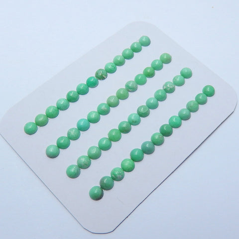 52 PCS Natural Round Turquoise Gemstone Cabochons,4x2mm, 2.3g - MyGemGarden