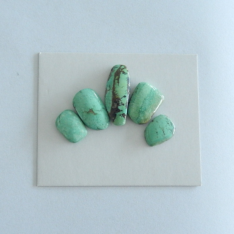 5PCS Freeform Turquoise Cabochon Pairs For Jewelry Making25x9x5mm,13x10x3mm 6.1g - MyGemGarden