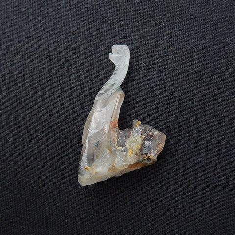 New Arrival ghost quartz hand carved snake Cabochon, Animal Gemstone Decoration, 52x38x26mm, 26.7g - MyGemGarden