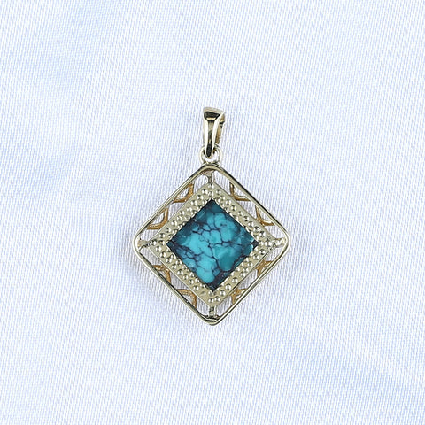 Natural Gemstone Turquoise Copper Pendant
