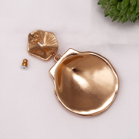 Gold-plated alloy Shell shape earrings pair, 22.8g - MyGemGarden