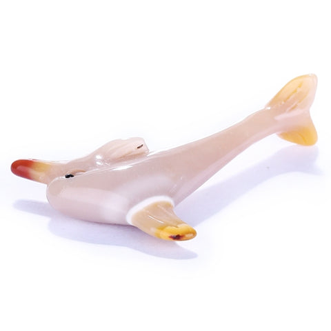 Carved dolphin Mookaite Jasper Gemstone Cabochon, 43x18x8mm, 4.48g - MyGemGarden