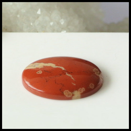 Natural Red River Gemstone Cabochon, 20x16x3mm, 2.6g - MyGemGarden