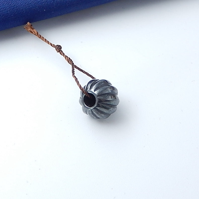 Natural Hematite Pendant Bead, 10x10mm, 2.4g - MyGemGarden