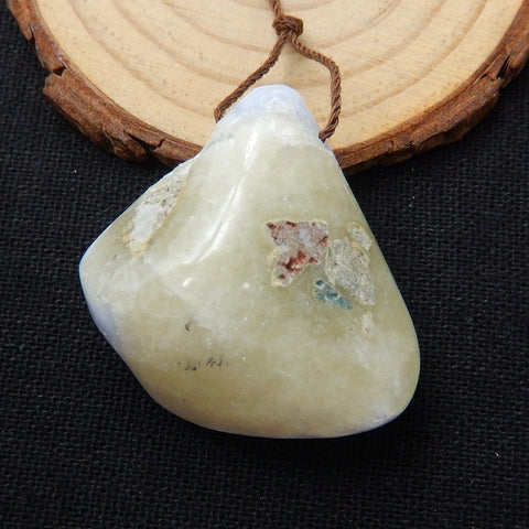 Drusy Blue Lace Agate Gemstone Pendant Bead, 36x35x19mm, 24g - MyGemGarden