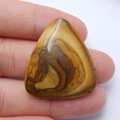 Natural Us Biggs Jasper Triangle Gemstone Cabochon, 30x27x5mm, 5.5g - MyGemGarden