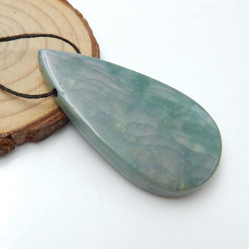 Natural Wave Jasper Teardrop Gemstone Pendant Bead, 53x29x7mm, 18.7g - MyGemGarden