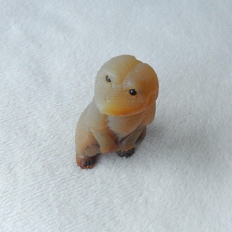 New Design Natural Red Agate Hand Carved Meerkat Gemstone Decoration, 57x28x23mm, 46.9g - MyGemGarden