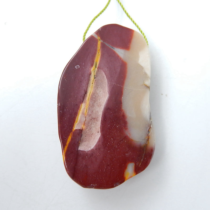 Handmade mookaite jasper Carved Lizard Pendant Bead, 44x26x12mm, 20.8g - MyGemGarden