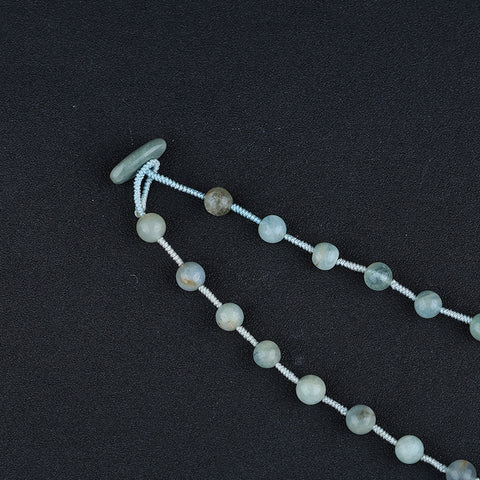 Natural Amazonite Gemstone Beads For Necklace 22 Inches, 36g