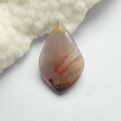 Warring States Red Agate Cabochon,46x28x7mm,12.1g - MyGemGarden