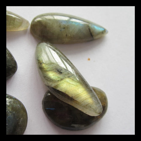 6 PCS Labradorite Cabochon 30x11x5mm,21x16x6mm,19.2g - MyGemGarden