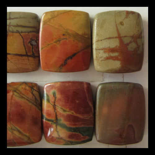 28 PCS Multi Color Picasso Jasper Cabochon 16x13x5mm,16x13x3mm,50g - MyGemGarden
