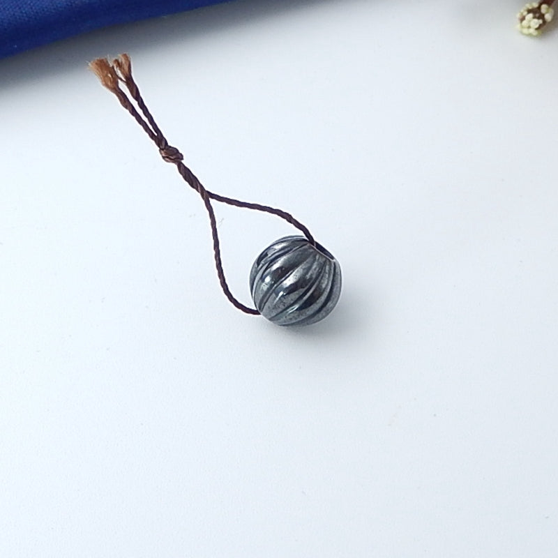 Natural Hematite Pendant Bead, 10x10mm, 2.4g - MyGemGarden