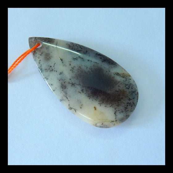 Natural Arborization Opal Gemstone Pendant Bead, 34x18x5mm, 4.5g - MyGemGarden