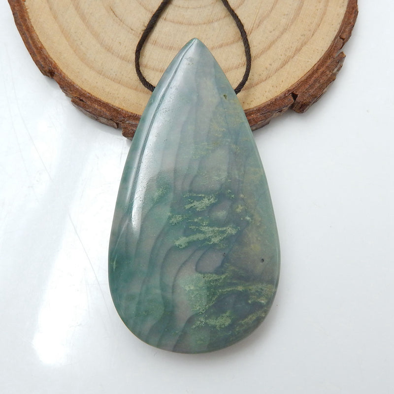 Natural Wave Jasper Teardrop Gemstone Pendant Bead, 53x29x7mm, 18.7g - MyGemGarden