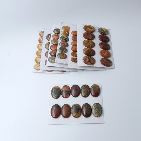 Wholesale Multi-color Picasso Jasper  cabochons - MyGemGarden