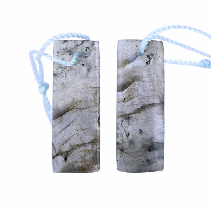 Natural Labradorite Drilled Earrings Pairs 26x9x3mm,3.5g - MyGemGarden