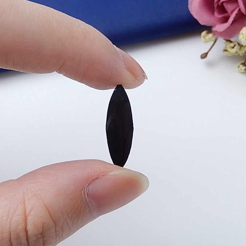 Natural Obsidian Gemstone Cabochon 20x6x4mm,0.8g - MyGemGarden