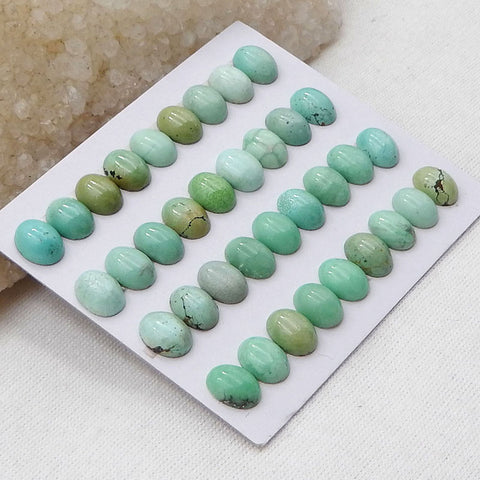 36 件天然椭圆形绿松石凸圆形,8x6x3mm,7.7g