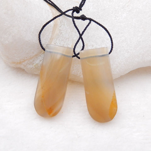 Natural Red Agate Earring Beads 30x12x5mm, 6.9g