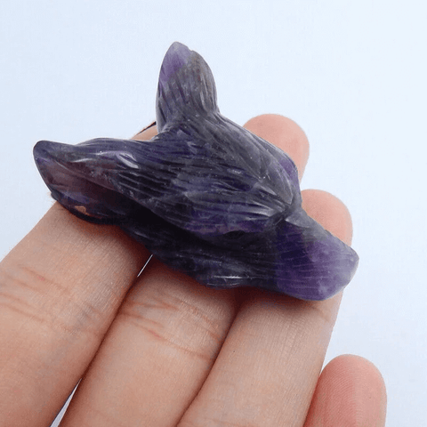 定制!天然宝石雕刻狼头吊坠,38x30x13mm
