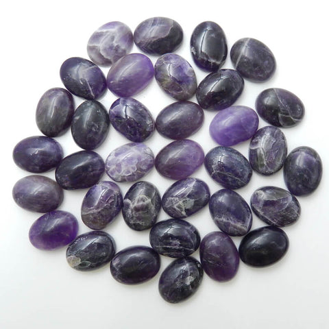 1 Piece Oval Gemstone Cabochon, Amethyst, Obsidian, Tiger's Eye, Red Tiger's Eye, Red Agate, Serpentine and Mookaite, about 20x15x7mm, 3-4g - MyGemGarden
