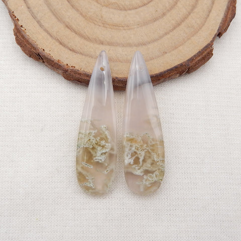 Natural Ochoco Agate Earring Beads 36x10x4mm, 5.1g