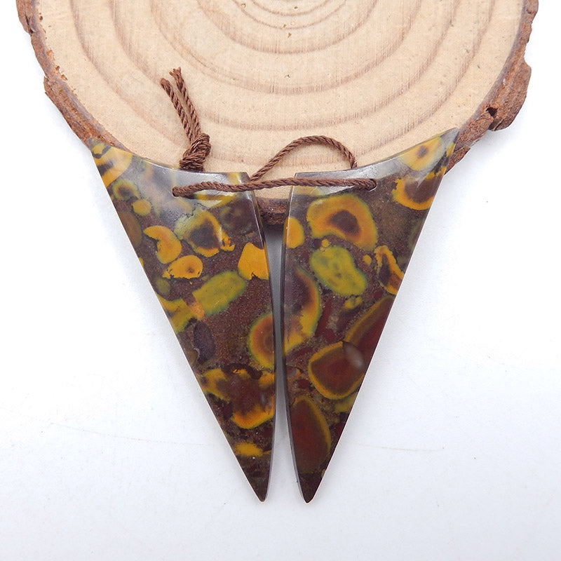 Natural Fruit Jasper Earring Beads 47x17x4mm, 8.7g