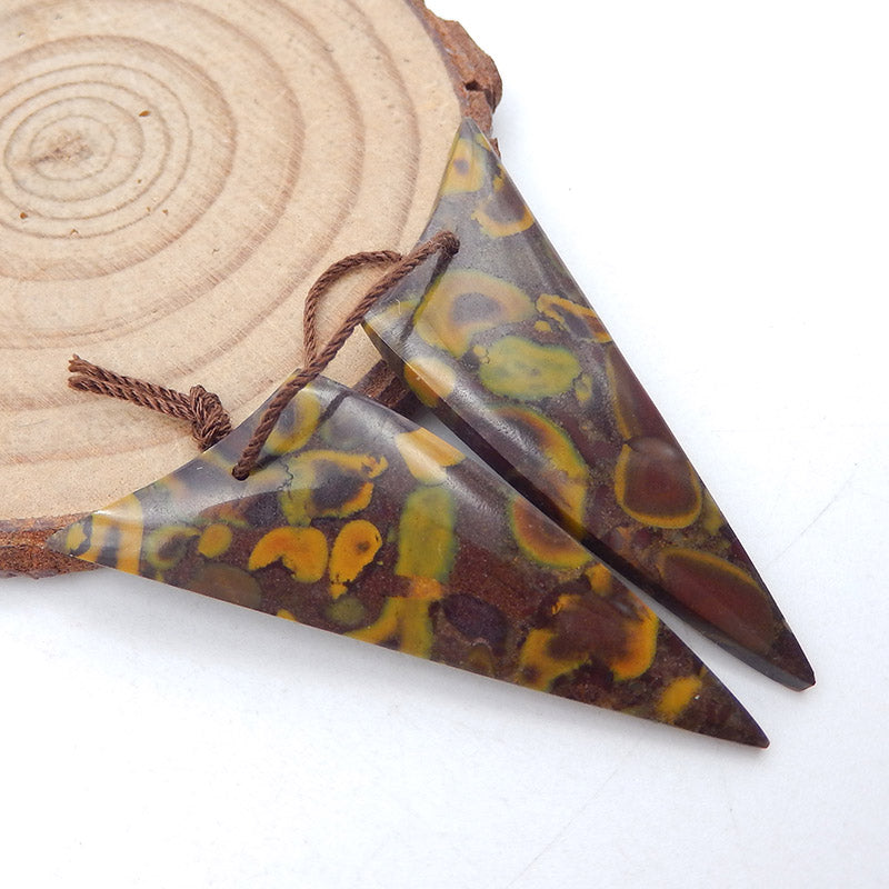Natural Fruit Jasper Earring Beads 47x17x4mm, 8.7g