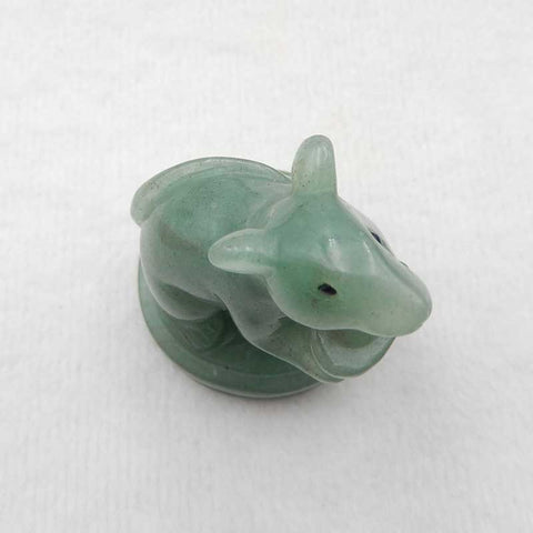 Natural Green Aventurine Carved Mouse 46x37x32mm, 43.5g