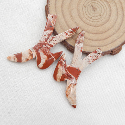 Natural Mookaite Jasper Earring Beads 50x27x4mm, 12.2g