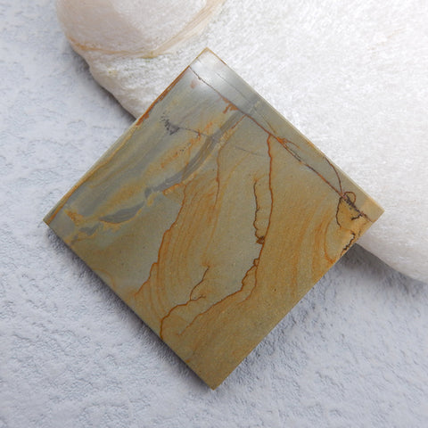 Natural Picasso Jasper Cabochon 40x40x5mm, 20.9g