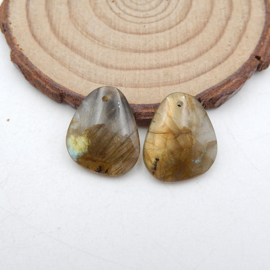 Natural Labradorite Earring Beads 18X15X4mm, 3.6g