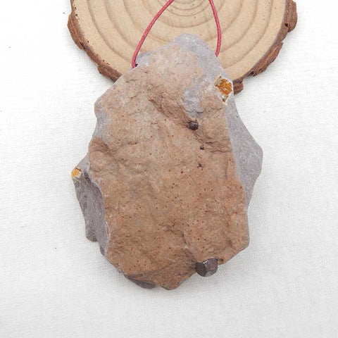 天然石块状黄铁矿未加工原石吊坠,55X48X20mm,78.6g