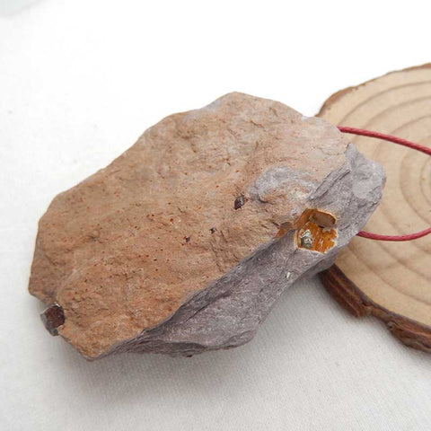 天然石块状黄铁矿未加工原石吊坠,55X48X20mm,78.6g