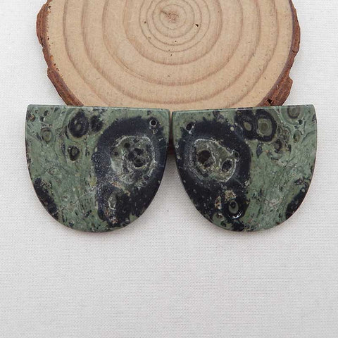 Natural Ocean Kambaba Earring Beads 30x35x3mm, 14.7g