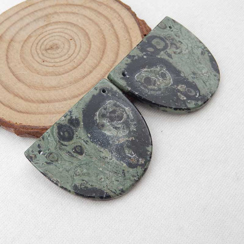 Natural Ocean Kambaba Earring Beads 30x35x3mm, 14.7g