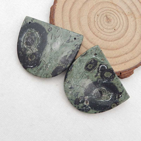 Natural Ocean Kambaba Earring Beads 30x35x3mm, 14.7g