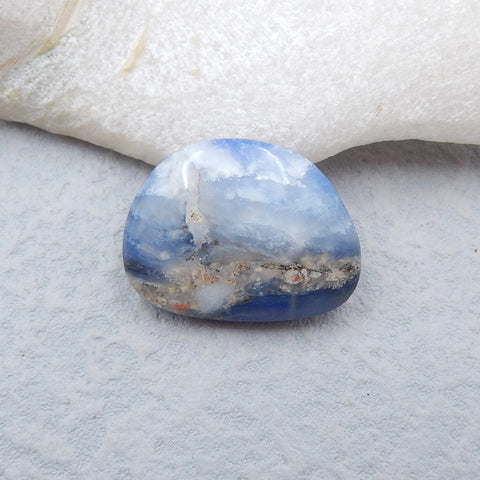 Cabochon collé en opale bleue naturelle et lapis-lazuli, 28x21x7mm, 7.0g